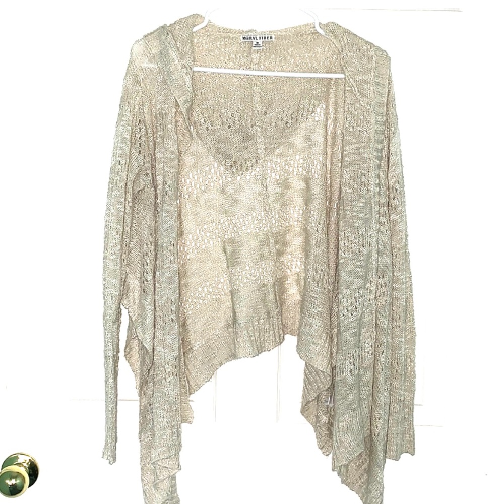 Cream Lace Cardigan with Hood